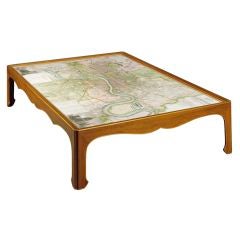 Antique A Map of London Mounted as a Low Table