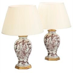 A Pair Of Delft Vases As Lamps