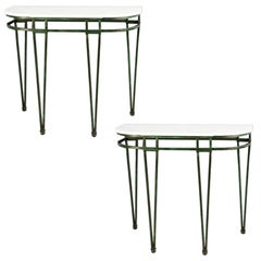 A Pair Of Painted Iron Consoles