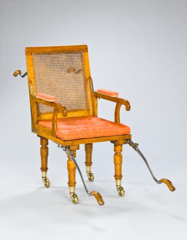 Two Satinwood Campaign Chairs