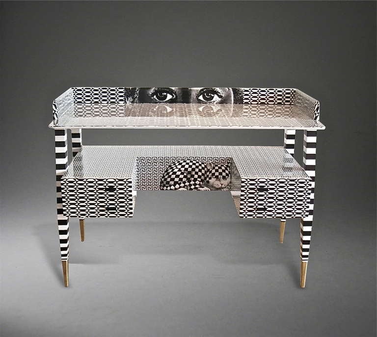 Italian 'Optique' Desk by Piero and Barnaba Fornasetti, 2009