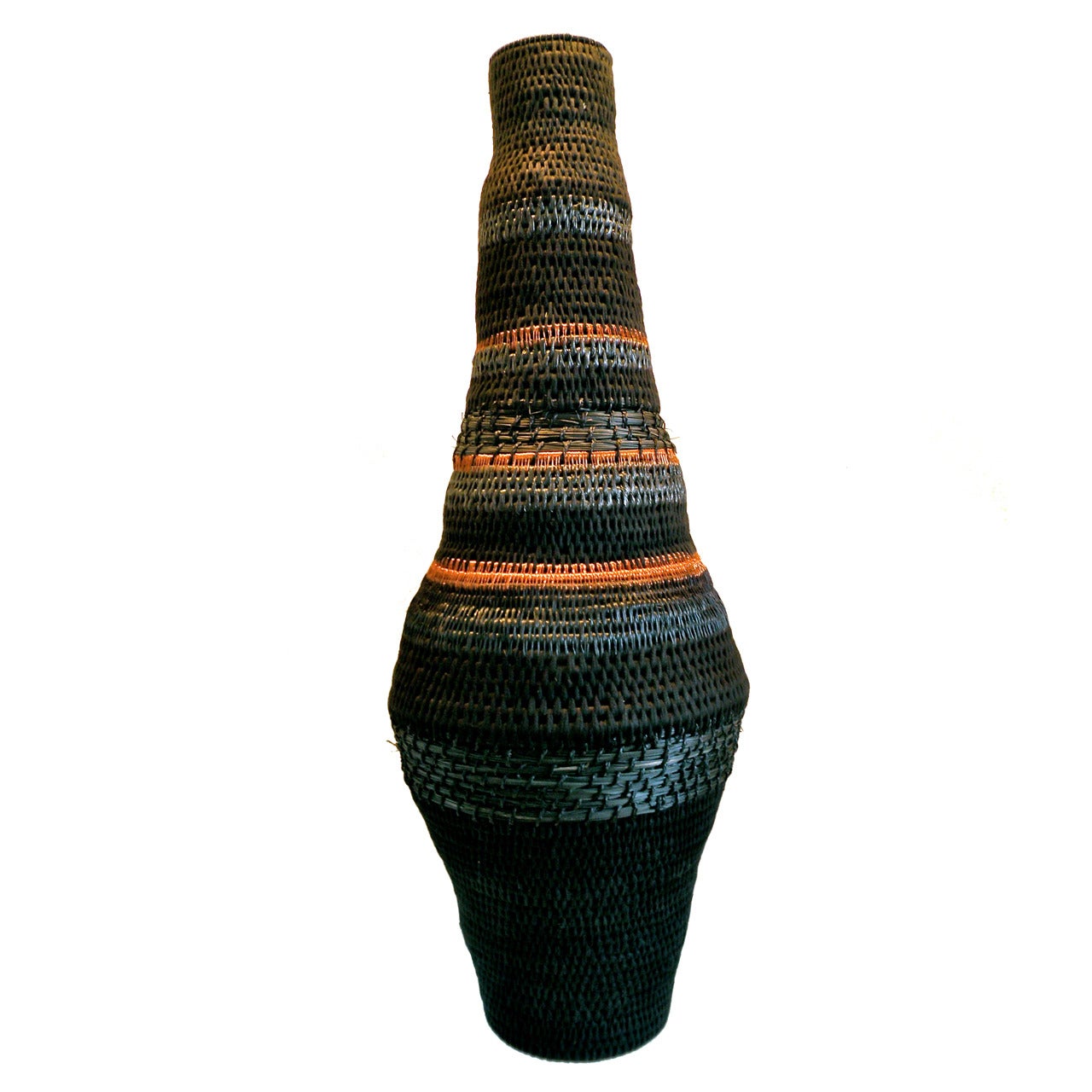 Large Woven Sculptural Vase For Sale