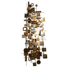 1970s Mixed Metals Geometric Collage Sculpture