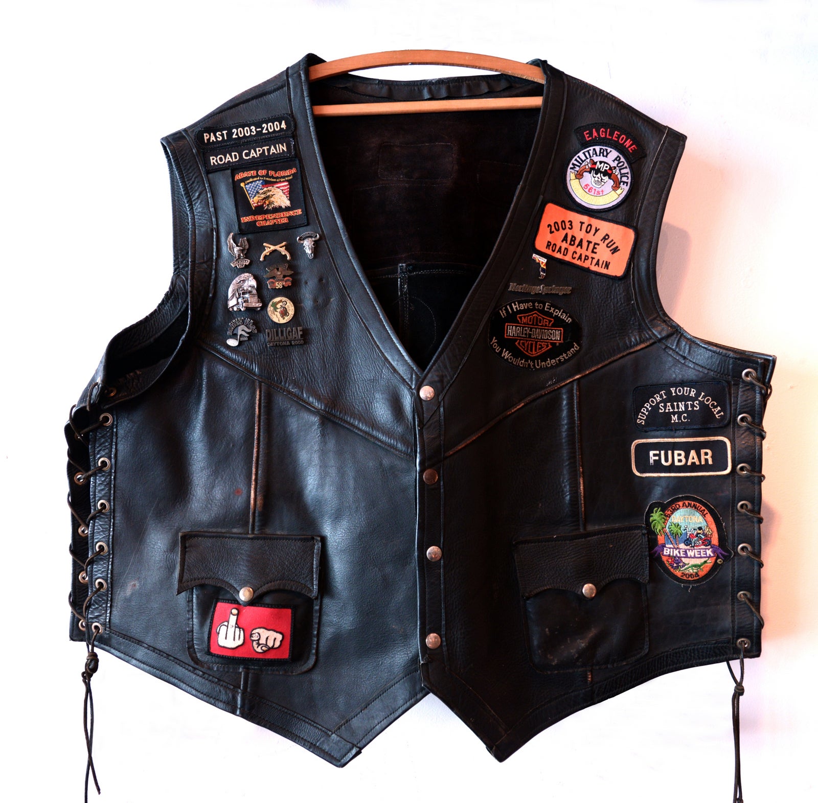 Decorated Leather Motorcycle Jacket