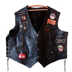 Vintage Decorated Leather Motorcycle Jacket