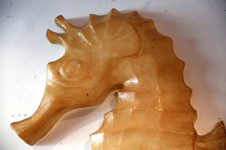 Pair Cast Resin Sea Horses In Good Condition In Seattle, WA