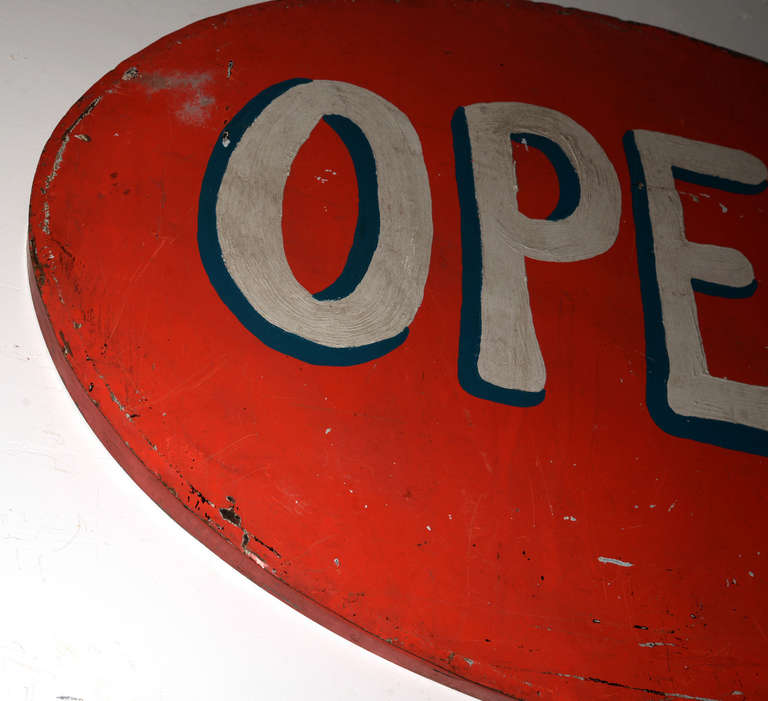 American Painted Steel 'OPEN' Sign