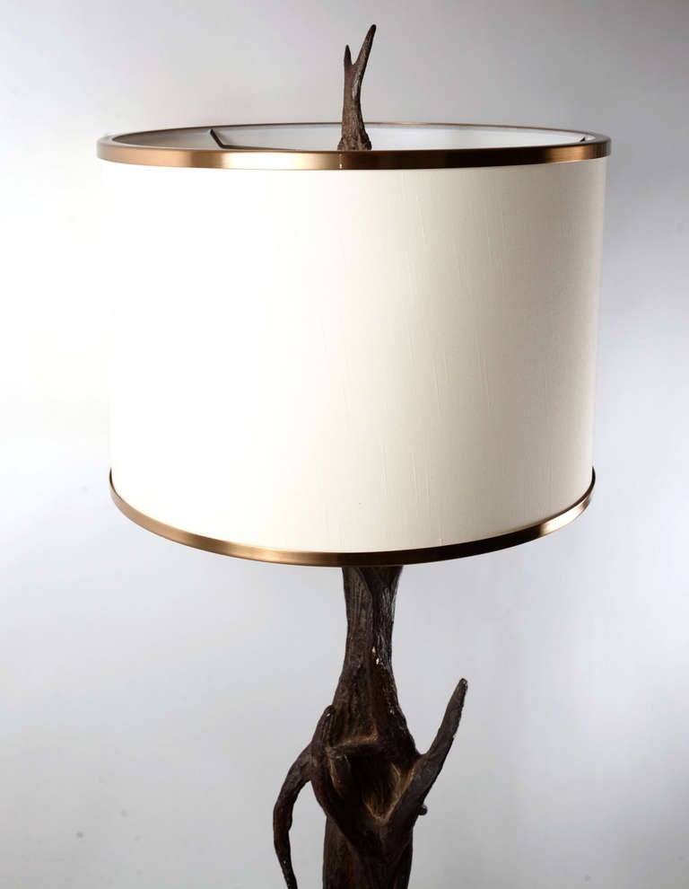 Cast Rustic Stag Prong Floor Lamp