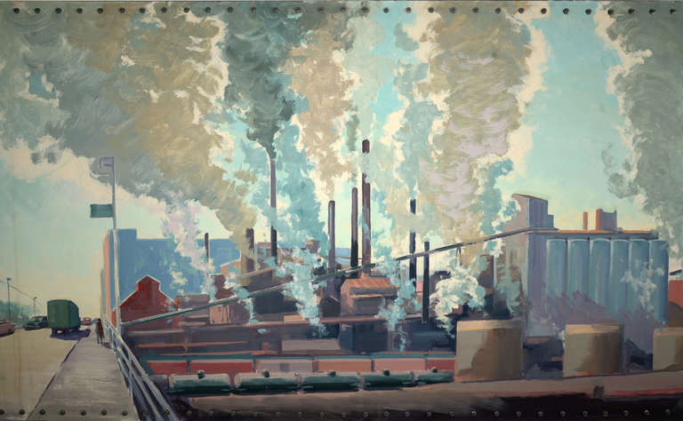 American Illinois Industry Panoramic Painting