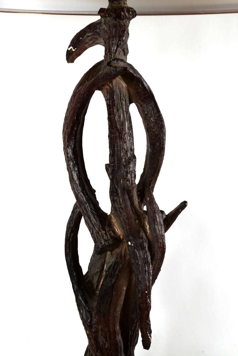 Rustic Stag Prong Floor Lamp In Good Condition In Seattle, WA
