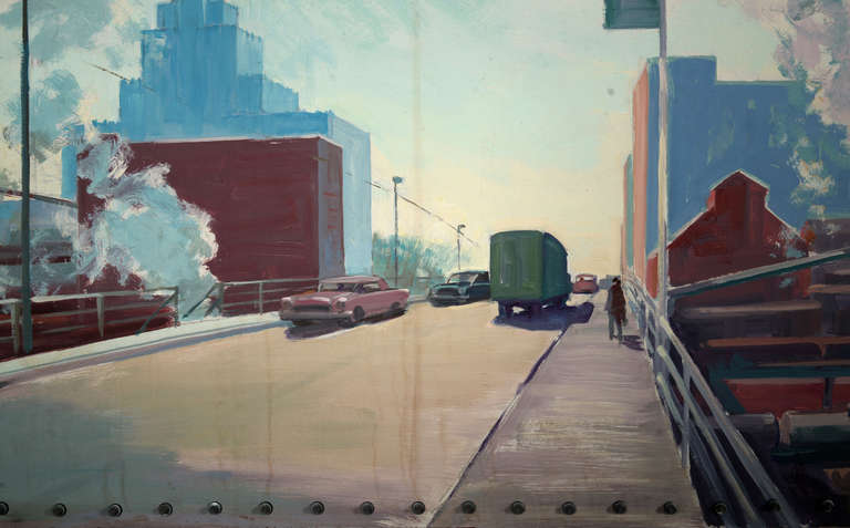Mid-20th Century Illinois Industry Panoramic Painting