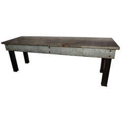 Vintage Monumental Galvanized Work Table