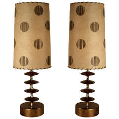 Pair of Petite Brass Table Lamps