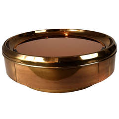 Gorgeous Brass and Mirror Round Low Table