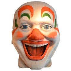 Vintage Amusement Park Clown Face