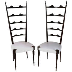 Pair of Stylized Italian Ladderback Side Chairs