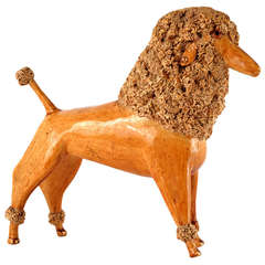 Retro Ceramic Poodle Sculpture