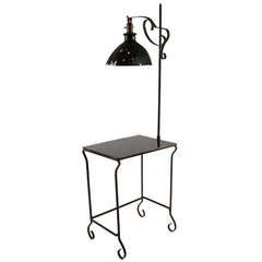 Iron and Glass Lamp Table