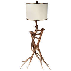Modern Rustic Elk Antler Floor Lamp