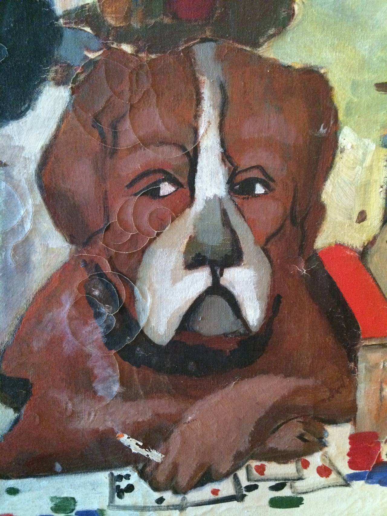 American Dogs at the Bar Painting