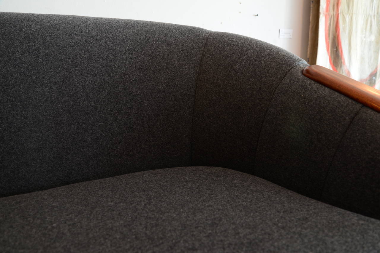 Danish Mid-Century Gray Wool Sofa For Sale