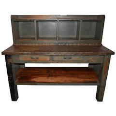 Wood and Steel Grey Workbench