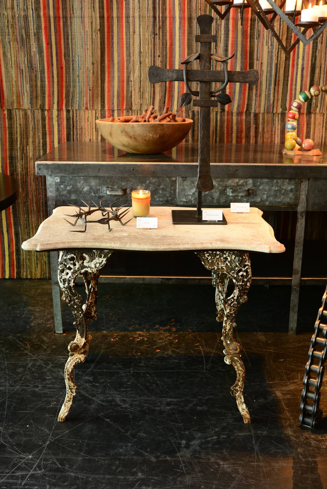 Steel and Marble Garden Table 1