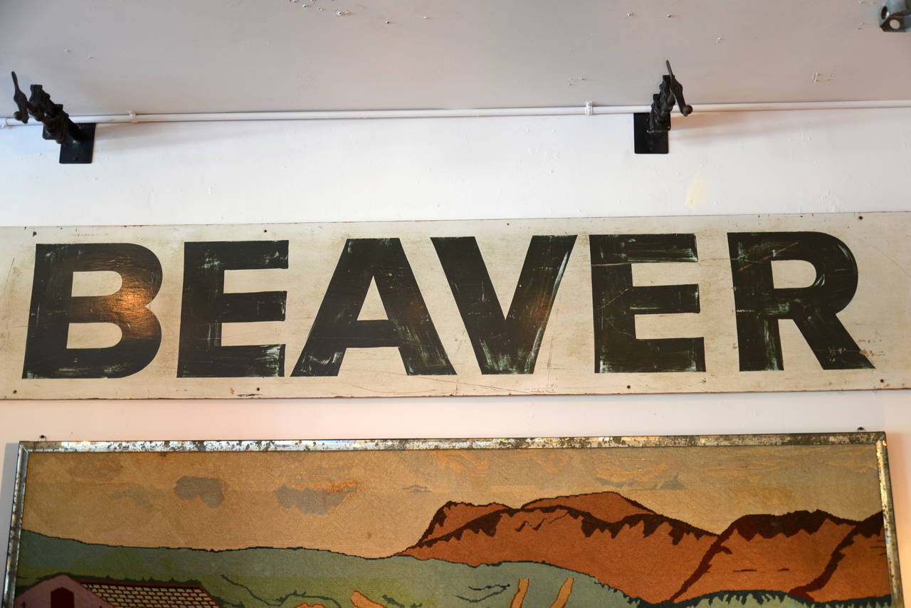 Wooden hand-painted Beaver sign.