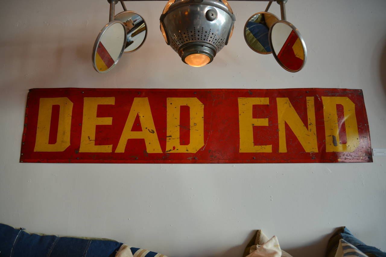 Late 20th Century Hand-Painted Dead End Sign