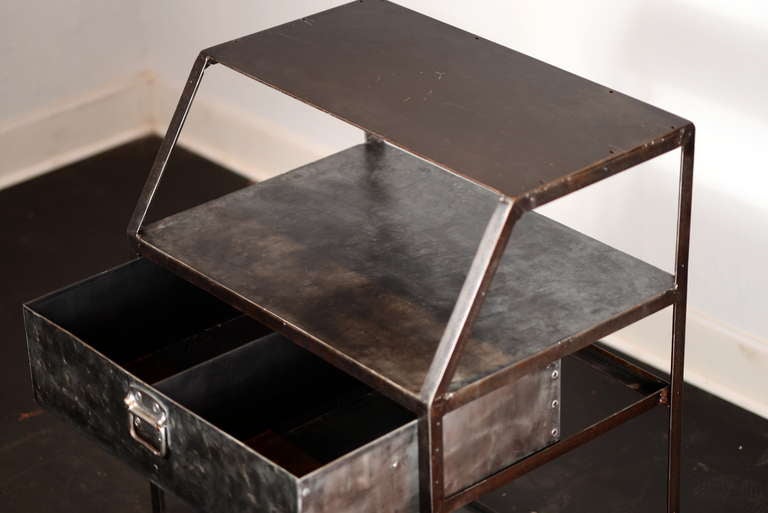 20th Century Steel Single-Drawer Shop Desk with Slant-Front