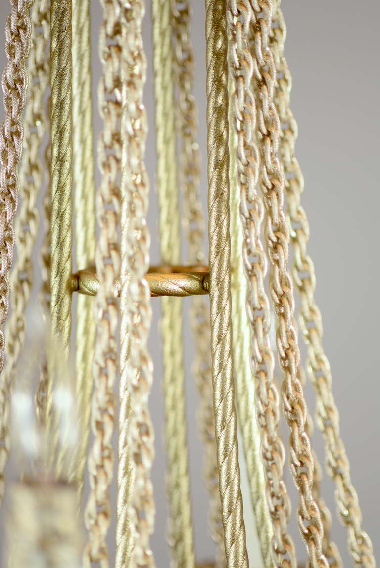 SixLight Chandelier with Rope Twist Arms and Chain Swag at 1stdibs