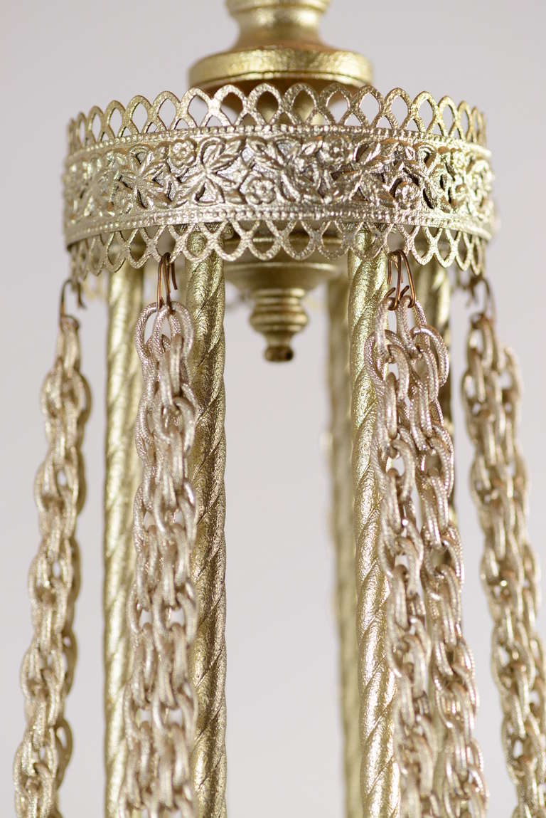 SixLight Chandelier with Rope Twist Arms and Chain Swag at 1stdibs