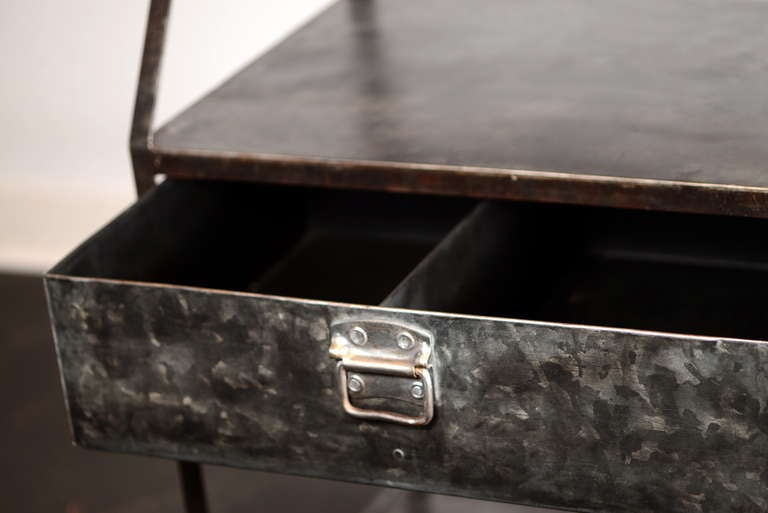 Steel Single-Drawer Shop Desk with Slant-Front 4