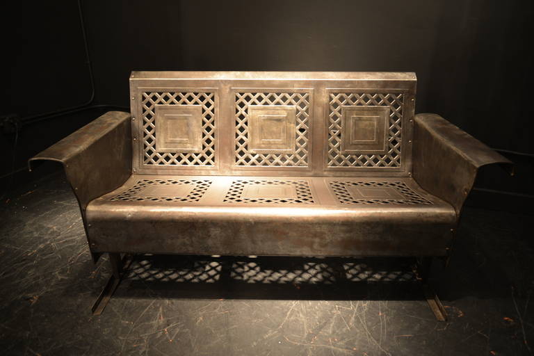 We took a classic front porch swing glider from the 1940s and re-engineered to be a solid comfy stationary bench style sofa. Bring those long sweet conversations from the front porch indoors with this super chic stylish beauty.