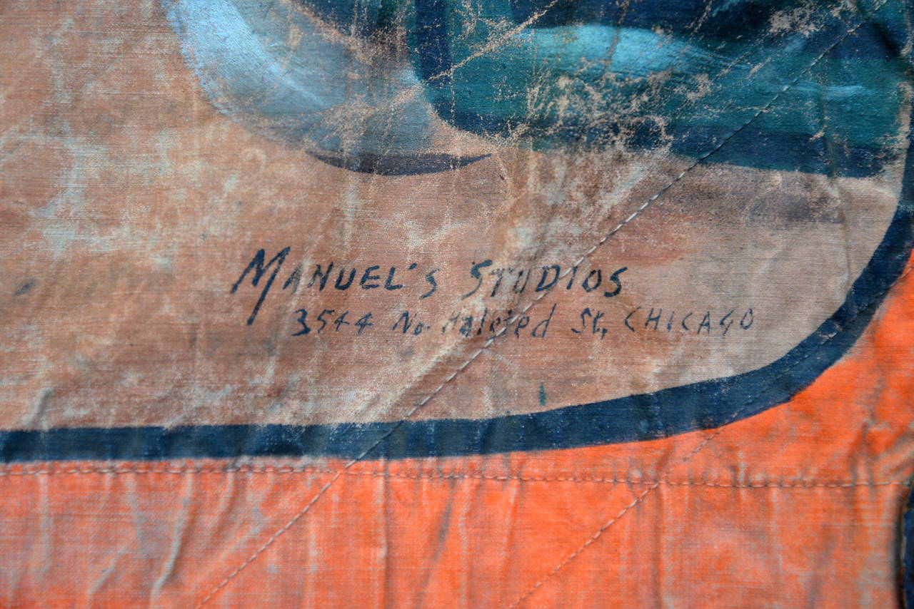 Early 20th Century Monkey Speedway Banner For Sale