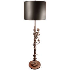 Vintage Monkey Skeleton Floor Lamp