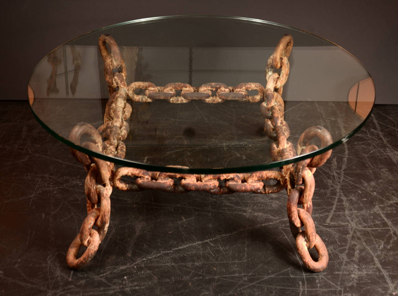 Vintage anchor chain cocktail table with 42