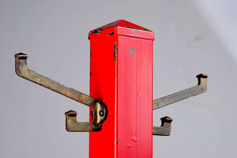 20th Century Red Painted Coat Rack