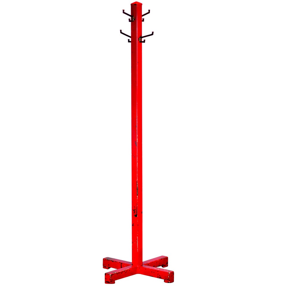Red Painted Coat Rack