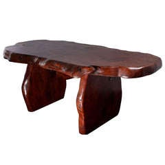 Vintage Rustic Slab-Pine Table Desk
