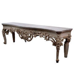 Ornate Painted Pier Table with Marble Top