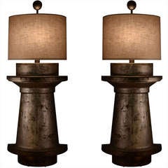 Pair of Monumental Custom Floor Sconces