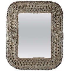 Vintage Mirror with Nautical Rope Frame