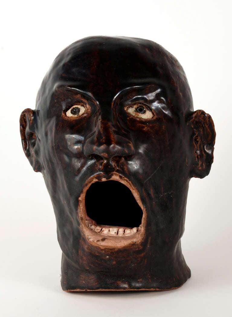 Glazed Ceramic Face at 1stdibs
