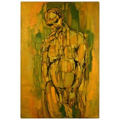 Yellow Cubist Man Painting