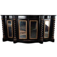 Antique Druce 
Company Mirrored Bow Front Cabinet