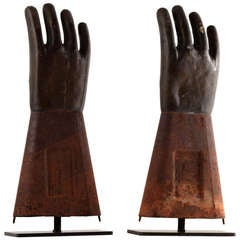 Vintage Industrial Glove Molds in Copper & Steel