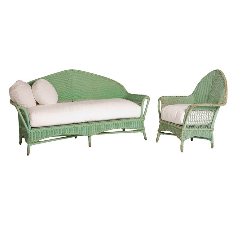 Vintage Wicker Set at 1stDibs