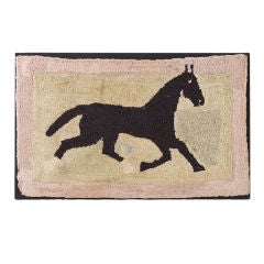 horse hooked rug