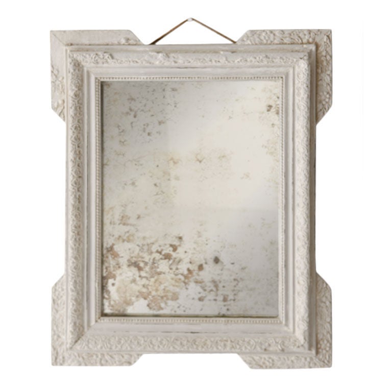 lovely pale gray french mirror